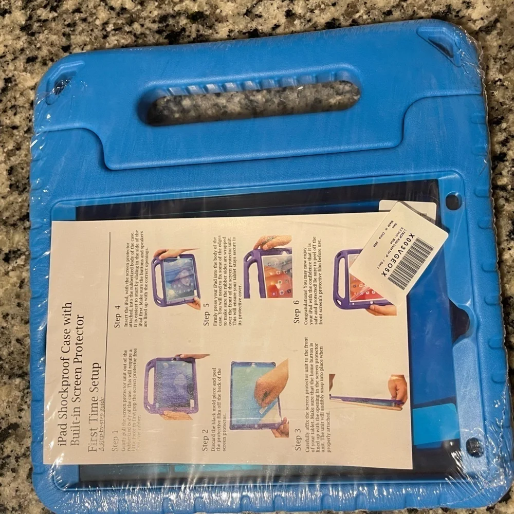 Blue iPad Shockproof Case with Screen Protector
